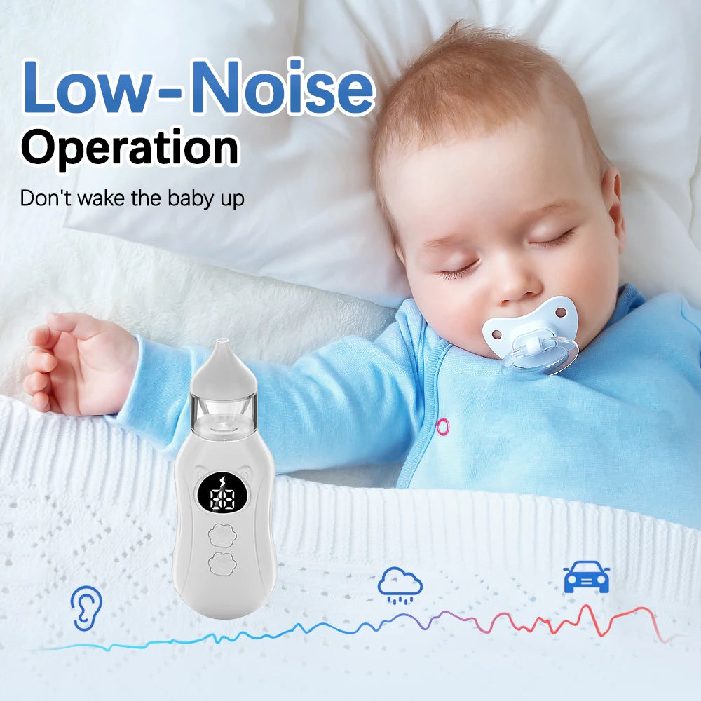 Baby Electric Nasal Aspirator Nose Sucker for Baby & Toddler Rechargeable Nose Cleaner with 9 Suction Levels 2 Silicone Tips