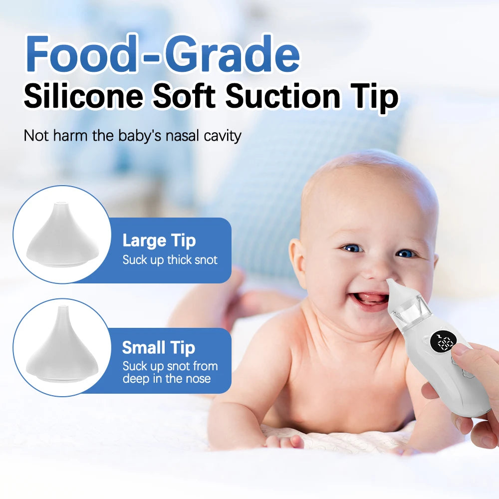 Baby Electric Nasal Aspirator Nose Sucker for Baby & Toddler Rechargeable Nose Cleaner with 9 Suction Levels 2 Silicone Tips