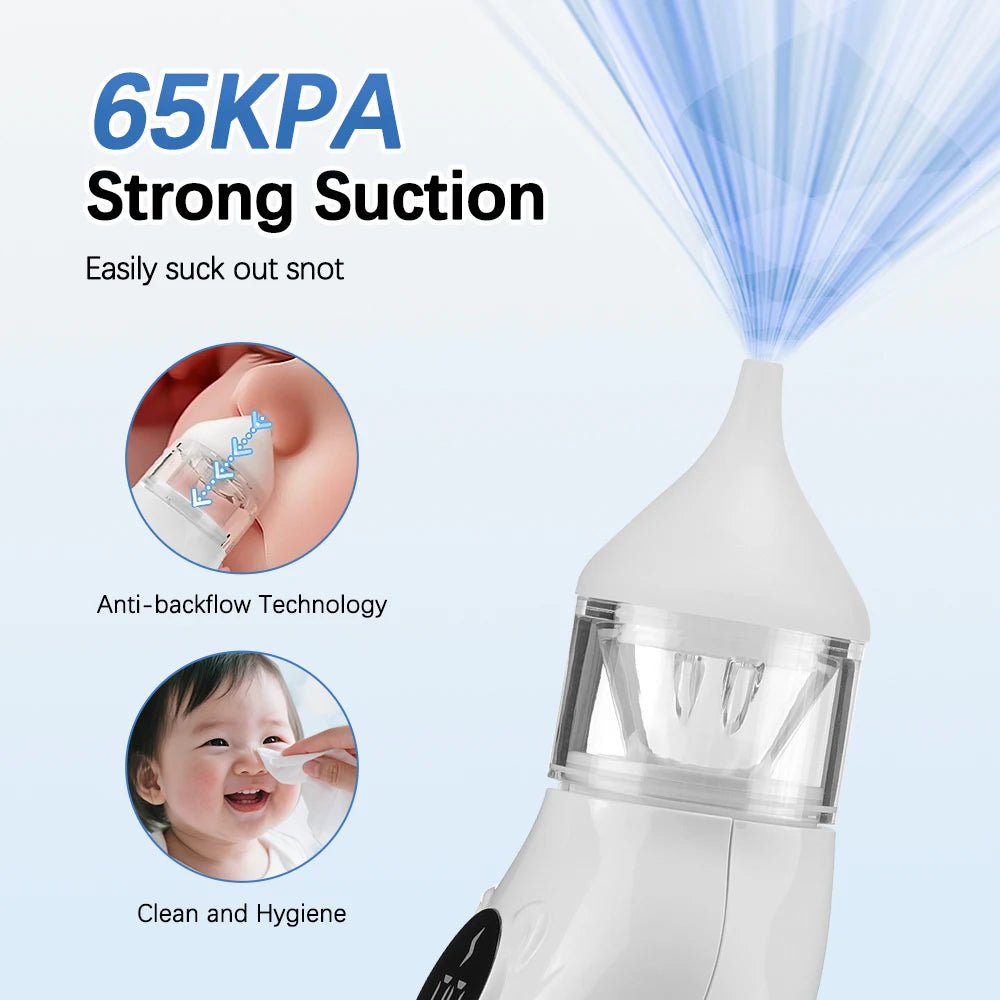 Baby Electric Nasal Aspirator Nose Sucker for Baby & Toddler Rechargeable Nose Cleaner with 9 Suction Levels 2 Silicone Tips